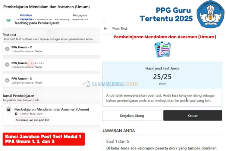 Bocoran Jawaban Post Test PPA Umum 1: Pembelajaran Mendalam & Asesmen untuk PPG 2025 - Info Terkini dari Ruang Guru dan GTK!